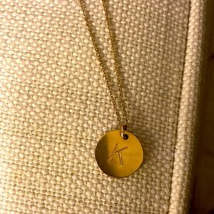 Etsy initial “K” necklace. Worn once. Brass.
